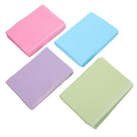 Hohopeti 40Pcs Disposable Treatment Bibs Strapless Oral Bibs for Inspections Includes and Colors Each