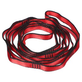 PATIKIL 22KN Adjustable Daisy Chain Yoga Extend Belt 1.8M, Nylon Climbing Sling Straps for Home Workout Exercise Pilates Gymnastics, Red