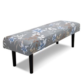 Stretch Bench Covers, Bench Seat Covers, Bench Cushions Covers, Printed Bench Seat Protector, Washable Bench Slipcover, Rectangle Bench Covers for Dining Room, Living Room, Kitchen (Flowers)