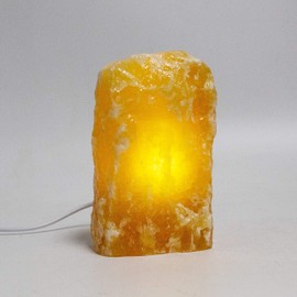 Beverly Oaks Natural Crystal Desk Lamp Night Light with LED Bulb - Healing Mineral Table Lamp - 1 lamp (Orange Calcite Crystal Lamp)