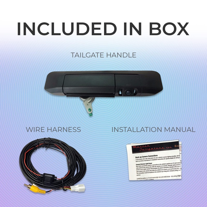 Master Tailgaters Black Tailgate Handle with Backup Camera Replacement for
