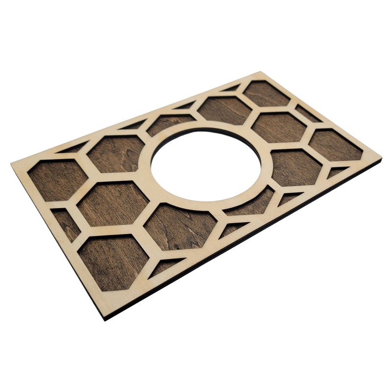 Nest Thermostat Decorative Wall Plate Honeycomb White, Brown Natural Hard