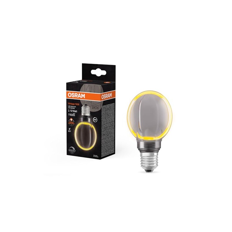 OSRAM Vintage 1906 Globe 80 Filament O Lamp, 4W, 110lm,