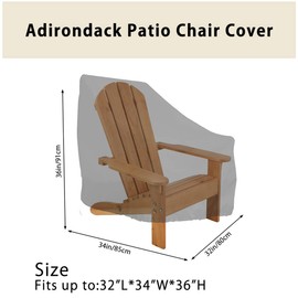 Garden Chair Covers Waterproof 420D Polyester Garden Furniture Covers Stackable Outdoor Chairs Covers Windproof Anti-UV Bench Cover Patio Cover for Outdoor Garden Lawn, 80x85x91cm