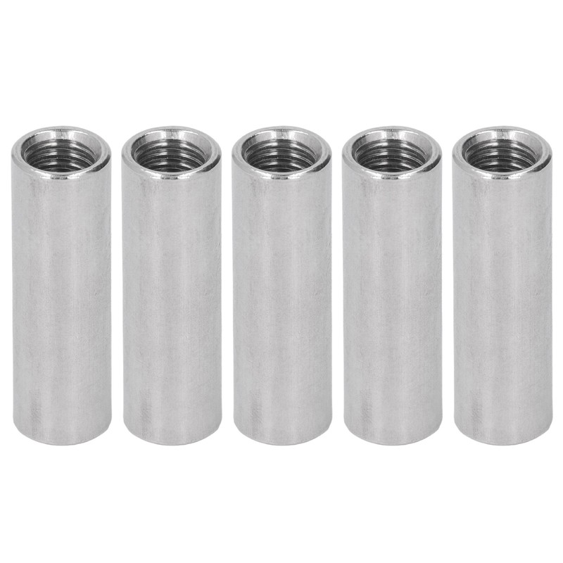 5PCS M12 Cylindrical Coupling Nuts 304 Stainless Steel Female Thread