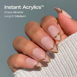 LUXXI Instant Acrylic Press-On Nails - Ultra Durable, 32 Nails in 16 Sizes, Includes Viral Nail Glue, Perfect Fit, 3+ Weeks Lasting - Flawless, Kit:_Charm