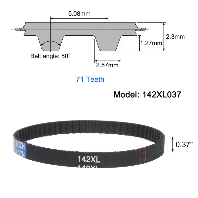 sourcing map Pack of 2 142XL 037 Timing Belts 71