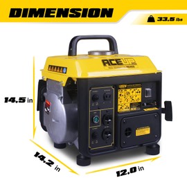 Aceup Energy 1,200W Gas Powered Generator, Small Portable Generator for Home Use Ultralight, EPA & CARB Compliant
