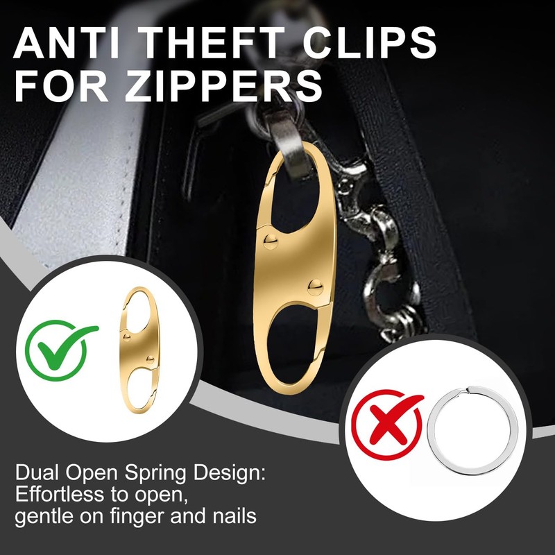 24 Pcs Zipper Clips Anti Theft Dual Opening Design Zipper
