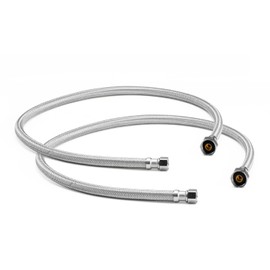 WMAXPFIT(2 Pack) 30 Inch Faucet Water Supply Line 3/8 Inch Female Comp. x 1/2 Inch FIP, Faucet Flexible Water Connector Hose, Stainless Steel Braided Water Supply Line (30 INCHES)