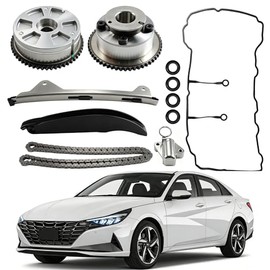 24321-2E010 24370-2E020 24350-2E700 Kit de cadena de distribución con piñón de árbol de levas VVT, piñón de admisión y escape y junta de tapa de válvula para Hyundai Elantra, Kona, Veloster, para Kia
