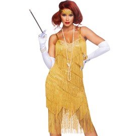 Leg Avenue Women's 2 Pc Dazzling Daisy Costume, Gold, Large