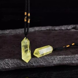 Unbranded Citrine Crystal Hexagonal Point Pendant Healing Balance Women Men Necklace Gifts