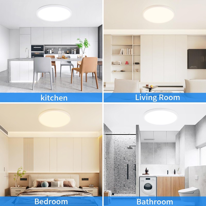 MOONSEA 24 W LED Ceiling Light Flat, 3 Colours, 3000