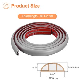 uxcell 8FT Floor Cord Cover, Self-Adhesive Cord Hider Floor, Cable Protector Extension Cords, Cable Management, Cable Raceway 0.39"(W) x 0.24"(H) Grey