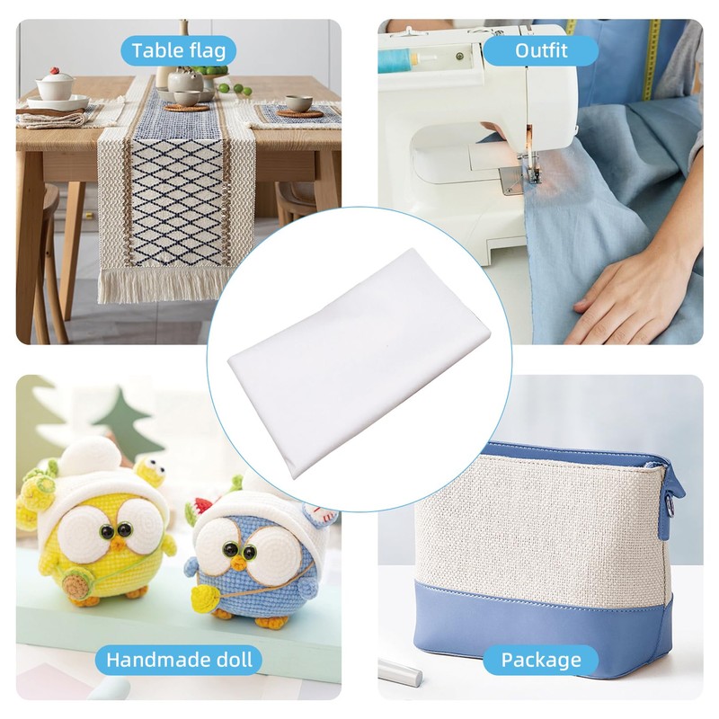Iron-On White Wide Ironing Interfacing Fabric, White Non-Woven Insert, Lightweight