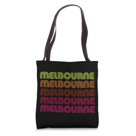 Retro Melbourne Australia Inline Font Disco Design Vintage Tote Bag
