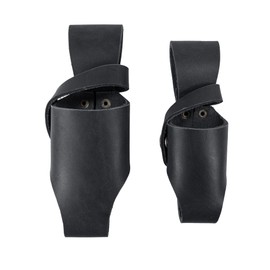 Hide & Drink, Hot Sauce Holster (2 Pack) 5oz & 2oz Bottle Belt Sheath Handmade from Thick Full Grain Leather - Charcoal Black