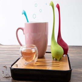 Dinosaur tea strainer, tea colander, food grade silicone，Three-piece suit