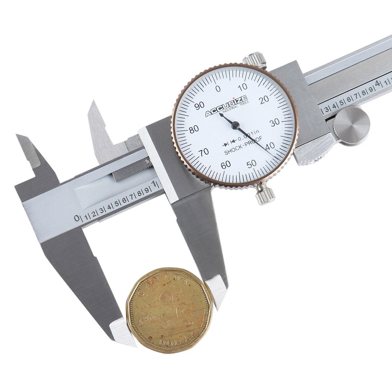 Accusize - 6'' x 0.001'' Calibrador de Carátula Carátula Blanca,