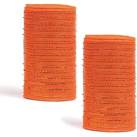 YYCRAFT 2 Pack 6 Inch Metallic Poly Mesh Ribbon (Total 20 Yards,Orange)