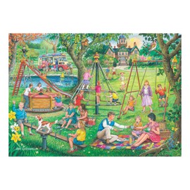 The House of Puzzles Park & Rides Jigsaw - Big 250 Piece Jigsaws For Adults & Kids, Extra Large Pieces, Artist Illustrated, Scenic Landscape, Deluxe Puzzle Gifts