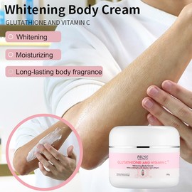 AILKE Glutathione and Vitamin C Whitening Body Cream, Daily Moisturizer, Skin Brightening Lotion, Remove Dark Spots, Boost Hydrating, Even Skin Tone, 200 ml (Pack of 1)