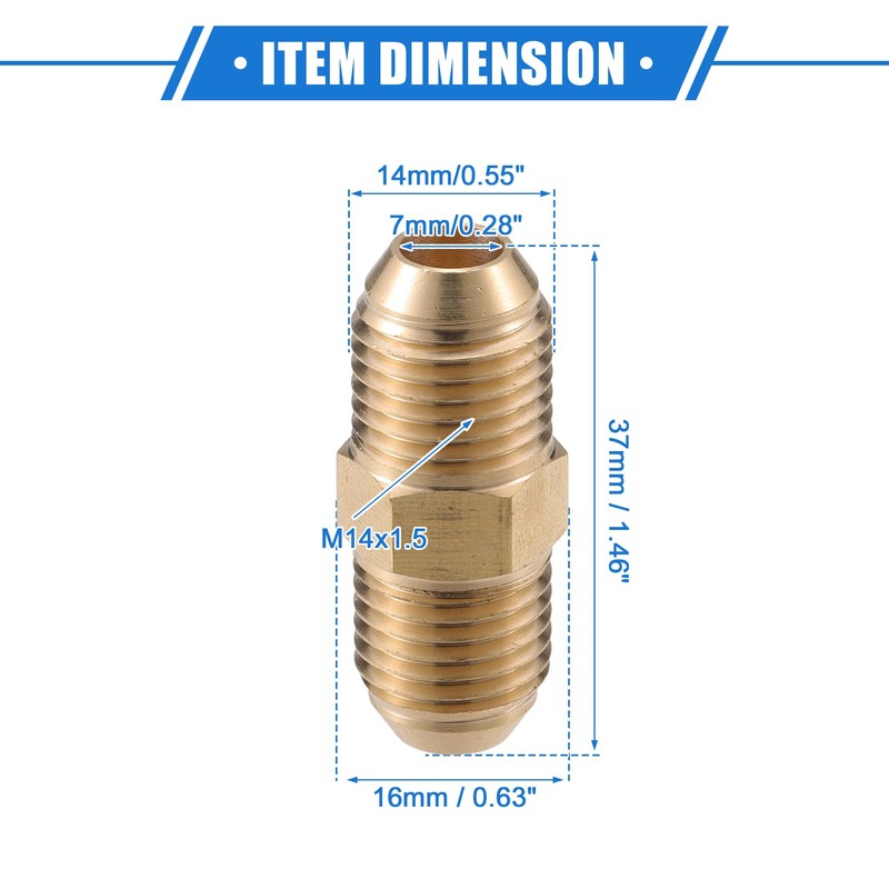 VekAuto Pressure Washer Connector, M14x1.5 Male Adapter Brass Screw Hose