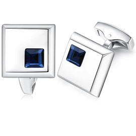 HONEY BEAR Men's Cufflinks Wedding Cufflinks Square with Crystal Stainless Steel 1 Pair Reusable, Copper, No Gemstone