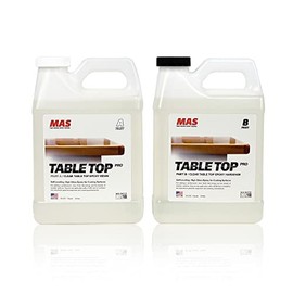 MAS Table Top Pro (2-Quart Kit) | Crystal Clear Casting for DIY Arts and Crafts Projects | 2-Part Resin and Hardener Epoxy Kit | for Countertops, Wood Tables, Tabletops, Bar Tops, and More