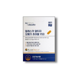 Nutrition Standard Alaska Altige Omega 3 Chewable 950 1 month 30 capsules Vitamin E, 1 box, 30 tablets / 뉴트리션 스탠다드 알래스카 알티지 오메가3 츄어블 950 1개월 30캡슐 비타민E, 1박스, 30정