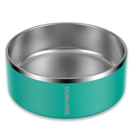 MUMUONE Stainless Steel Dog Bowls for Large Dogs,64 oz Dog Bowls for Food and Water,Double Wall Dog Bowls for Medium Dogs,Aegean