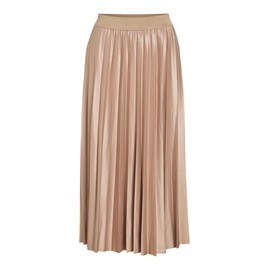 Vila Female Midi Skirt, Pleated, Sandshell