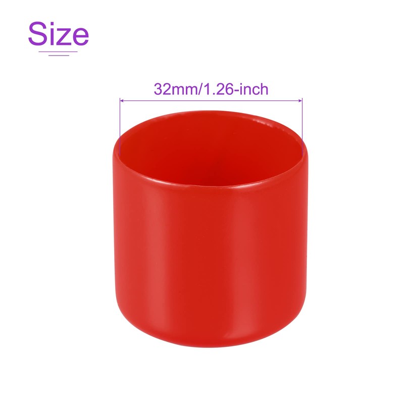 DMiotech 10pcs 32mm Inner Diameter Red Screw Protector Rubber End