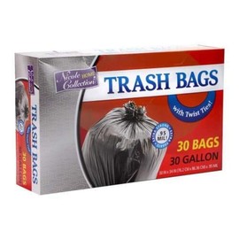 Premium Black Plastic Trash Bags - 30 Gallon - (Pack Of 30) - Ideal For Home, Office & Outdoor Use