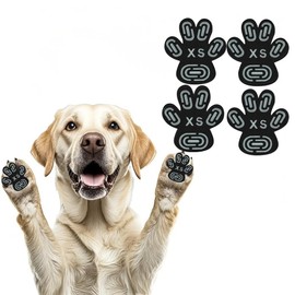 24pcs（6 Sets） Anti-Slip Dog Paw Protectors for Senior Dogs，Strong Grip Paw Stickers for Hardwood Floors – Essential Comfort & Safety Gear (Black, XS)