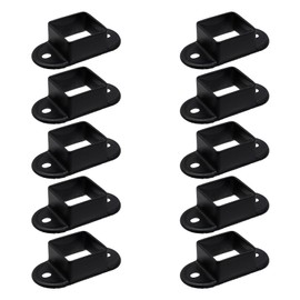 FarBoat 10 Pack Black Square Post Base Inner Size 1.65 x 1.65 Inch Thick Steel Fence Post Anchor Base for Deck Mount Post Fitting and Wood Fence Concrete Support