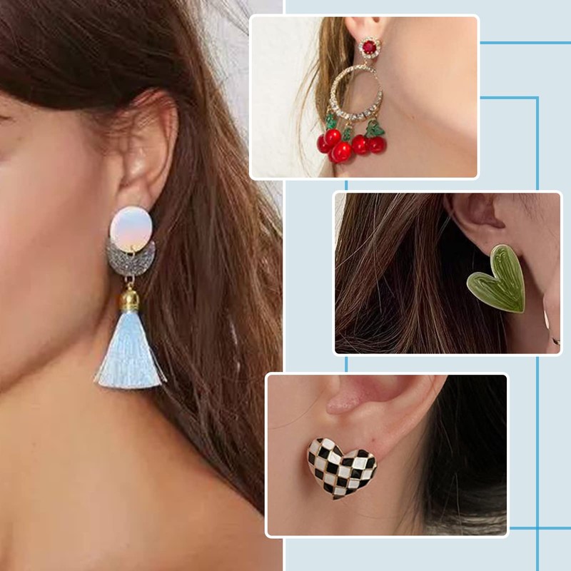 TOAOB 800pcs Flat Pad 4 Sizes Earring Studs and Butterfly