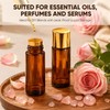 50ML Rose Quartz Roller Bottle for Castor Oil, Amber Glass