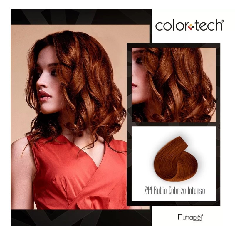 Nutrapel Color Tech Tinte Tono Rojizo 7.44 Rubio Cobrizo Intenso