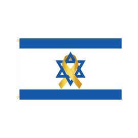 Israel Flag with Yellow Ribbon – Symbol of Solidarity and Support