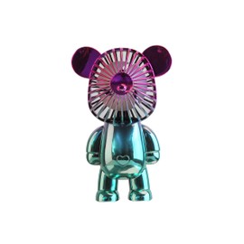 Wireless Express Bear Breeze: The Ultimate Mini Desk Fan - portable, rechargeable, 3-Speed Adjustable Usb Powered Fan - Perfect for home, dorm room, classroom, office and more (Chrome Blue)