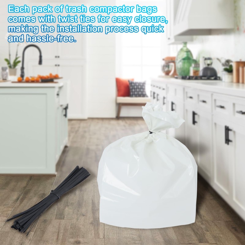 W10165294RB Trash Compactor Bags Fits 15-inch Rectangular Drawer Compactors, 60
