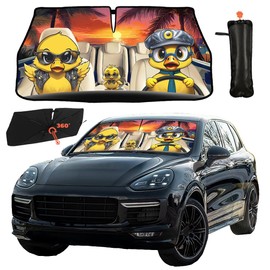 Car Windshield Sunshade Umbrella Funny Duck Funny Umbrellas Sun Shade Cover Upgraded Sunshade Windshield Umbrella with 360° Bendable Handle for Protect Car Interior 57"x30"