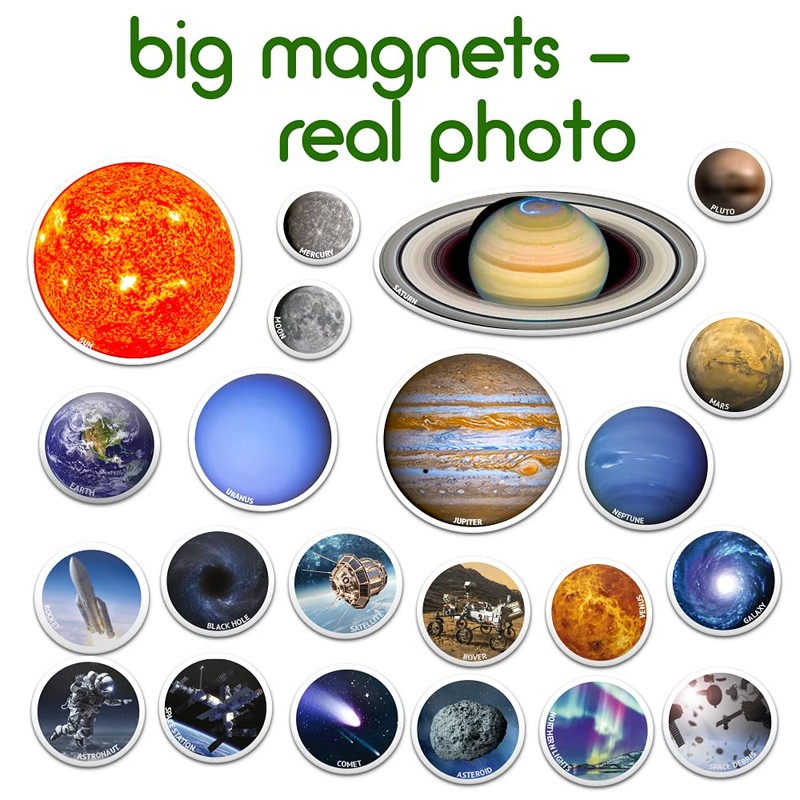 magdum SPACE Photo Solar System Learning Magnets for kids- Planet