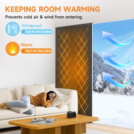 Magnetic Thermal Insulated Door Curtain for Winter Fits Door Size 38" x 82", Temporary Thermal Door Cover for Cold with Thickened Cotton, Window Insulation Kit for Sliding Glass Doorways - Black