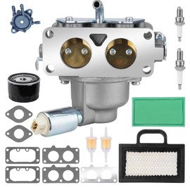 Risforth 791230 Carburetor Kit Compatible with Briggs & Stratton 20-25HP V-Twin Engine, Replaces 407777/405777/406777/499804 & John Deere MIA10632 LA120-LA150, with Air/Oil/Fuel Filter & Gaskets