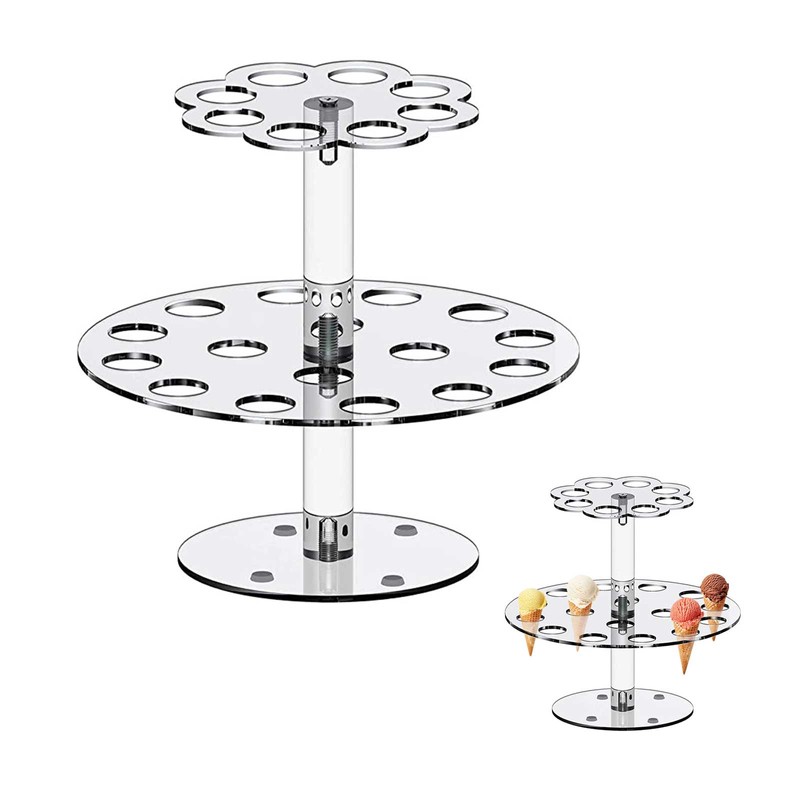 Acrylic Ice Cream Cone Bracket Popcorn Cone Display Rack