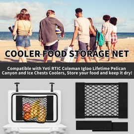Gnellkoor Cooler Net Accessories, Cooler Net Compatible with YETI & RTIC Cooler Ice Chest Accessories for Dry Storage and Organization, 14 x 9-5/8 in x 1 Pack