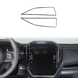 Daeiclru Real Carbon Fiber Central Control Navigation Air Outlet Frame Panel Sticker Compatible with Subaru WRX 2021-2023, Console Air Vent Trim Cover Frame Accessories (Black)